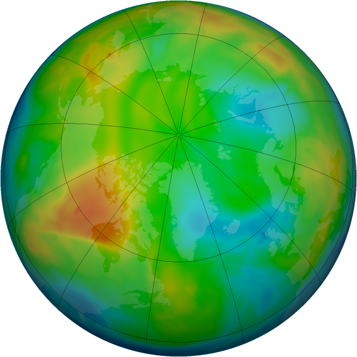 Arctic ozone map for 31 December 2010